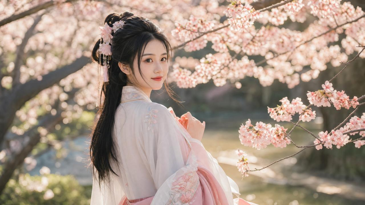 男同网-男同网传媒演示：春日汉服写真·古风与樱花的邂逅